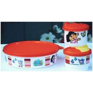 FREE SHIPPING ☆ NEW NWT Tupperware Dora the explorer 3 piece meal set